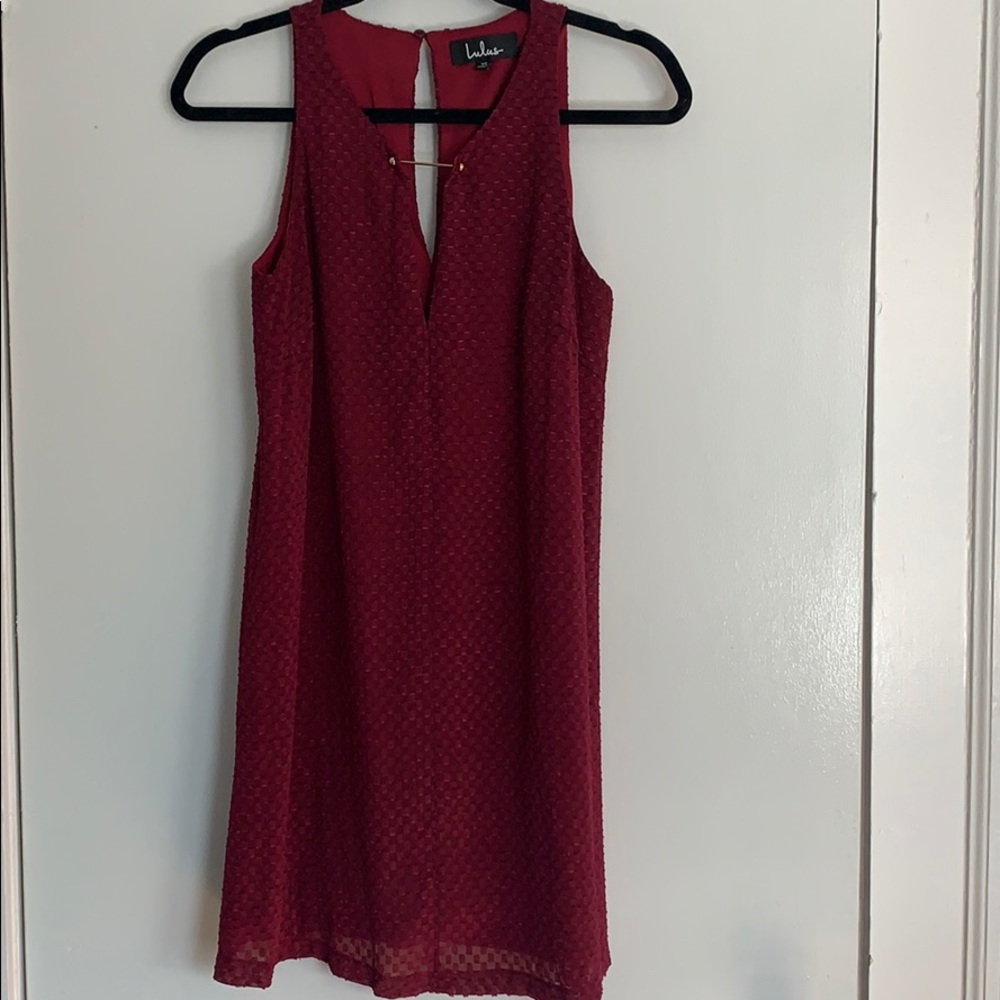 Burgundy eyelet dress